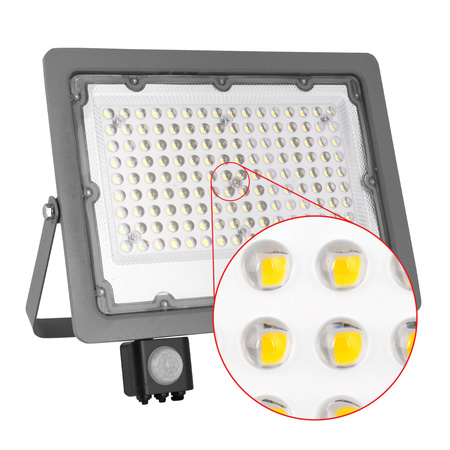 Halogen reflektor naświetlacz LED 100W z czujnik ruchu zmierzchu LNA-03  100W PIR LEDLUX