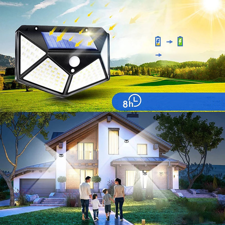 4x Lampa Solarna LED Naświetlacz czujnik ruchu  LSOL-009 LEDLUX