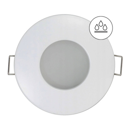 Zestaw 6x Oprawa Halogenowa Hermetyczna D-06 WHITE+ 6x Żarówka GU10 1,5W biała ciepła LEDLUX