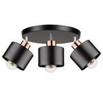 Lampa Sufitowa LX- 1040 Czarna + Miedź 3x E27 LEDLUX