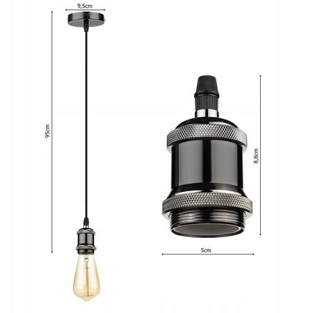 Lampa Wisząca LX- 1060 Czarna 1x E27 LEDLUX