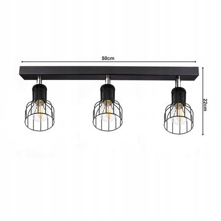 Lampa Sufitowa LX- 1333 Czarna 3x E27 LEDLUX