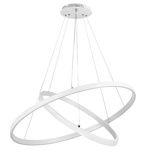 Lampa Sufitowa Wisząca LED Dwa Okręgi LX- 1104 49W Biała 3000k- 6000k LEDLUX