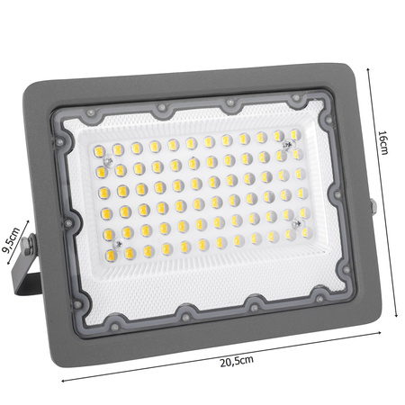 Halogen LED Statyw Budowlany Naświetlacz 1x50W / 50W 5000lm Stojak biała neutralna LEDLUX