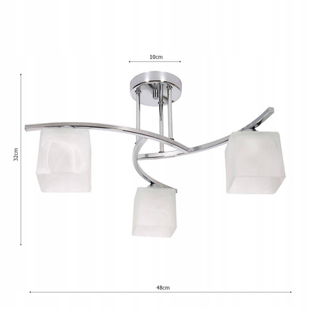 Lampa Sufitowa LX-1101-3 Chrom 3x E27 LEDLUX