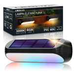 Lampa Solarna LED Elewacyjna Schodowa Ogrodowa Wodoodporna Kinkiet+RGB LSOL-032 LEDLUX