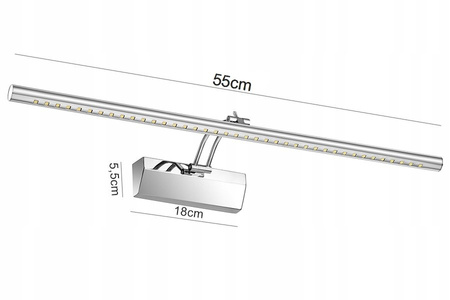 Kinkiet Lampa Ścienna LX- 17703 Chromowy 7W biała neutralna LEDLUX