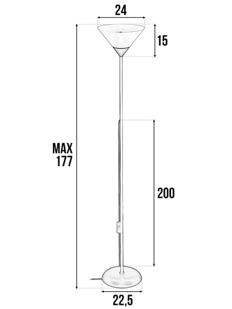 Lampa Podłogowa Czarna Regulowana, Klosz E27 na Elastycznym Ramieniu LPD-003  E27 LEDLUX