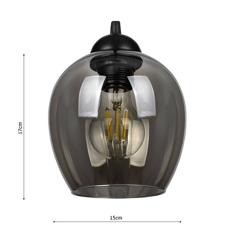 Lampa Wisząca LX- 1283 Czarna 3x E27 LEDLUX