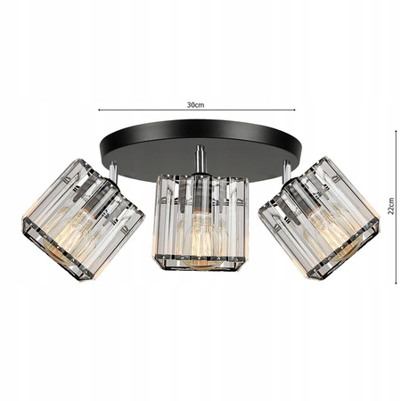 Lampa Sufitowa LX- 1193 Czarna 3x E27 LEDLUX