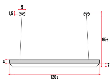 Plafon Lampa Sufitowa Liniowa LX-907 40W NW CZARNY LEDLUX