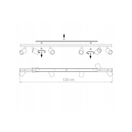 Oprawa Sufitowa Natynkowa Reflektor Listwa LX- 8370-6 Czarna GU10 LEDLUX