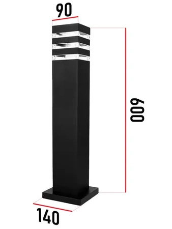 Lampa Ogrodowa Stojąca Słupek E27 LX- 910 Czarna 60cm LEDLUX