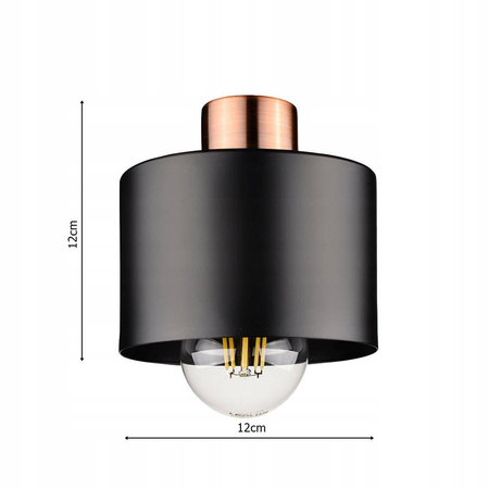 Lampa Wisząca LX- 1037 Czarna + Miedź 1x E27 LEDLUX