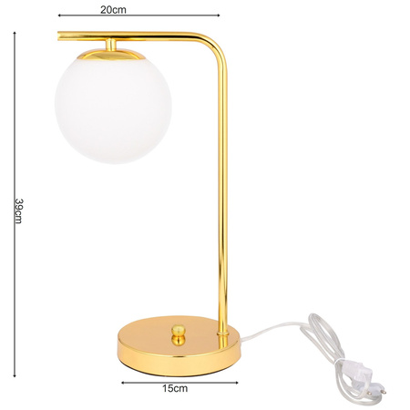 Lampka Nocna Biurkowa Stołowa LX- 1811 Złota 1x E27 LEDLUX