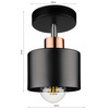 Lampa Sufitowa LX- 1106 Czarna + Miedź 1x E27 LEDLUX