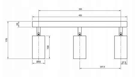 Zestaw Oprawa Sufitowa Natynkowa Reflektor Listwa LX- 8360-3 Biała + 3x Żarówka GU10 5,5W biała neutralna LEDLUX