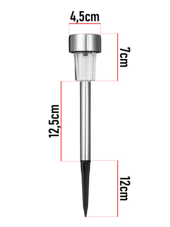 Lampa Solarna LED SŁUPEK OGRODOWY WBIJANY Srebrny LSOL-011 LEDLUX