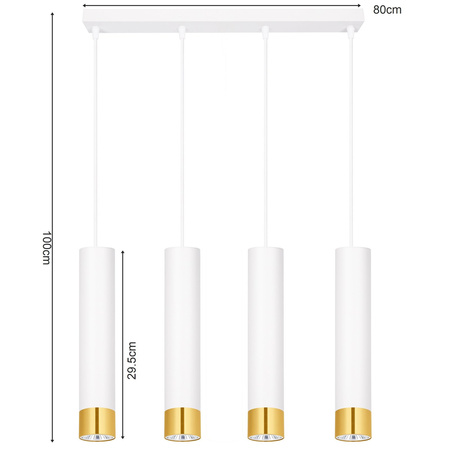 Lampa Wisząca LX-1415 Biała + Złoto 4x GU10 LEDLUX