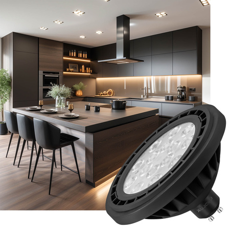 Żarówka LED GU10 ES111 AR111 BLACK 10W = 100W 1000lm 4000K biała neutralna LEDLUX