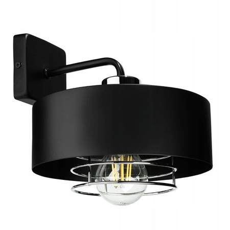 Kinkiet Lampa Ścienna LX-1189 Czarna + Chrom 1x E27 LEDLUX