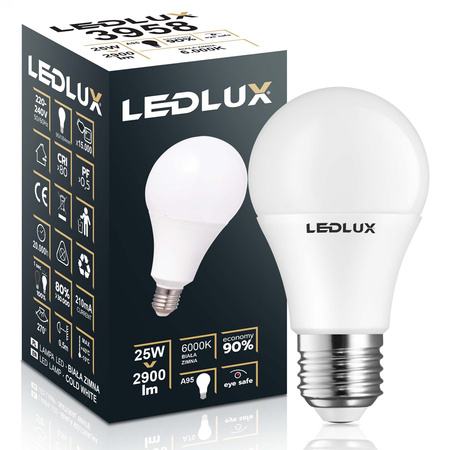 Żarówka LED E27 A95 25W = 170W 2900lm 6000K LEDLUX