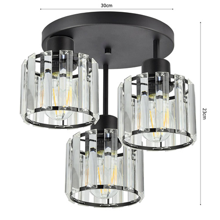 Lampa Sufitowa LX- 1338 Czarna 3x E27 LEDLUX