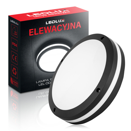 Lampa elewacyjna LED zewnętrzna kinkiet ogrodowy Premium LEL-0003 CZARNA LEDLUX