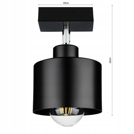 Lampa Sufitowa LX- 1097 Czarna 1x E27 LEDLUX