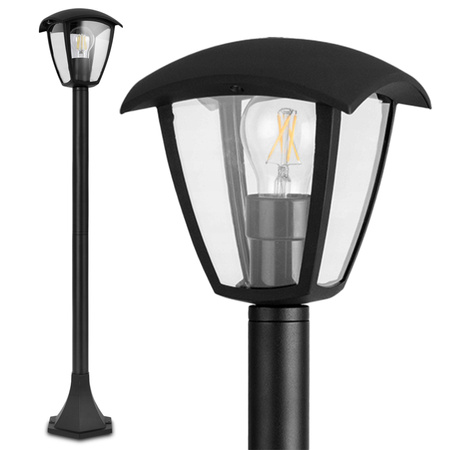 Lampa Ogrodowa Stojąca Słupek Latarnia E27 LX- 711 Czarna 100cm LEDLUX