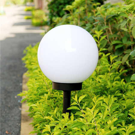 Lampa Solarna LED biała kula 20cm LSOL-023 LEDLUX