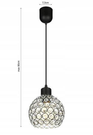 Lampa Wisząca LX- 1182 Czarna 1x E27 LEDLUX