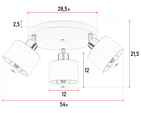 Lampa Sufitowa Wisząca Żyrandol Złota Biała Nowoczesna 3x E27 do salonu LX-1040 LEDLUX