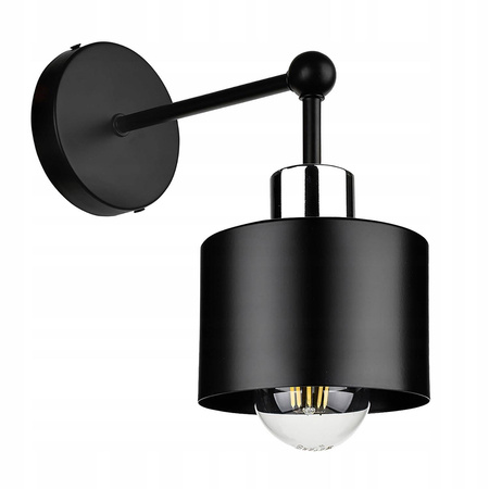 Kinkiet Lampa Ścienna LX- 1034 Czarna + Chrom 1x E27 LEDLUX