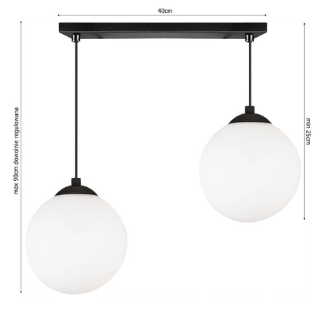 Lampa Wisząca LX- 1285 Czarna 2x E27 LEDLUX