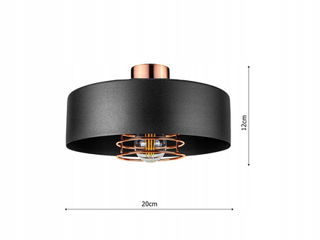 Lampa Wiszaca LX- 1186 Czarna + Miedź 3x E27 LEDLUX