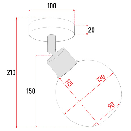 Lampa Sufitowa Wisząca Żyrandol Złota Szklana kula Mleczna Kinkiet E27 LX-1015 LEDLUX