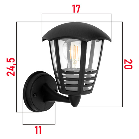 Lampa elewacyjna LED kinkiet ogrodowy LATARNIA wisząca Nowoczesna E27 LEL-0006 LEDLUX