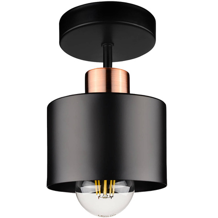 Lampa Sufitowa LX- 1038 Czarna + Miedź 1x E27 LEDLUX