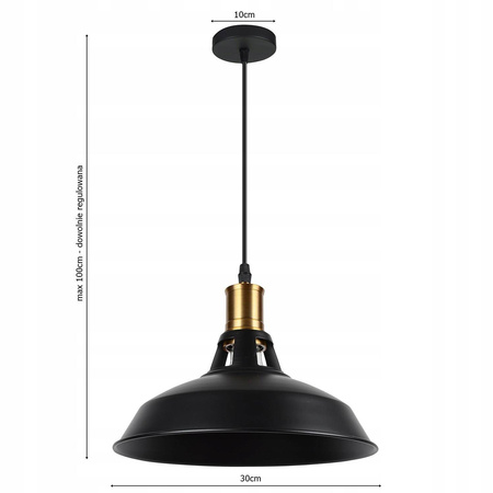 Lampa Wisząca PT- 608 Czarna 1x E27 LEDLUX