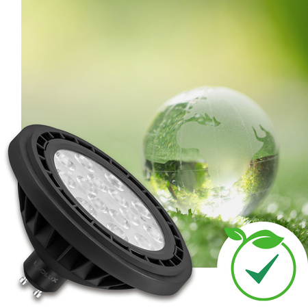 Żarówka LED GU10 ES111 AR111 BLACK 10W = 100W 1000lm 4000K LEDLUX