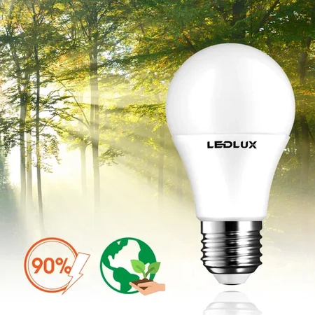 Żarówka LED E27 A60 10W = 100W 1000lm 6000K biała zimna LEDLUX