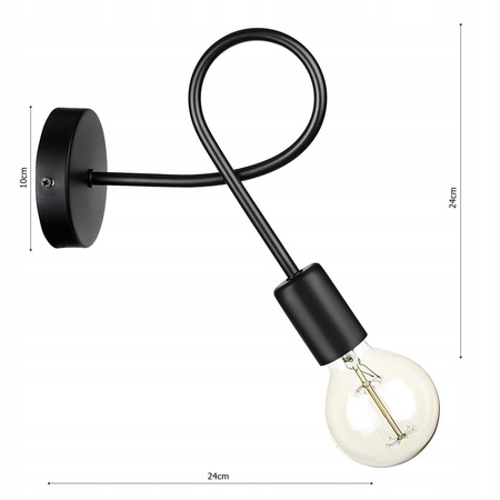 Kinkiet Lampa Ścienna LX- 1068 Czarna 1x E27 LEDLUX