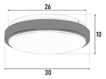 Lampa Plafon Okrągła z Czujnikiem Ruchu i 2x E27  LX-923 SILVER LEDLUX