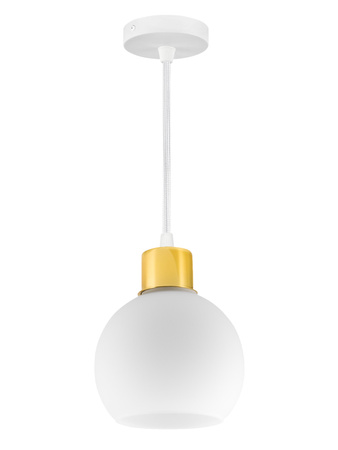 Lampa sufitowa zwis biała złota 1x E27 nowoczesna LX-1063 LEDLUX