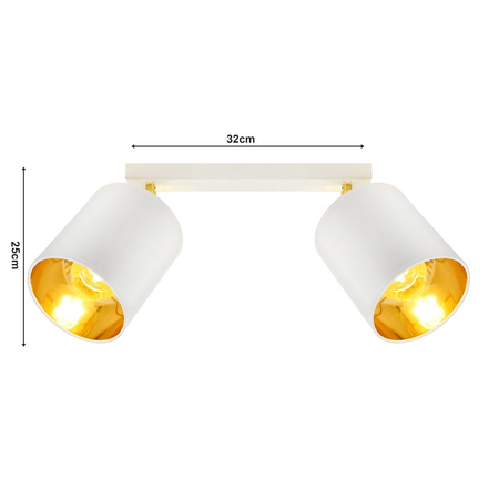 Lampa Sufitowa LX- 1385 Biała + Złoto 2x E27 LEDLUX