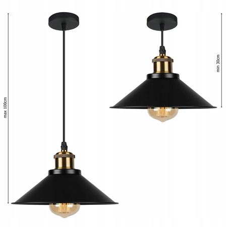 Lampa Wisząca PT- 628 Czarna 1x E27 LEDLUX