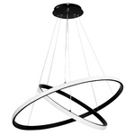 Lampa Sufitowa Wisząca LED Dwa Okręgi LX- 1104 49W Czarna 3000k- 6000k LEDLUX