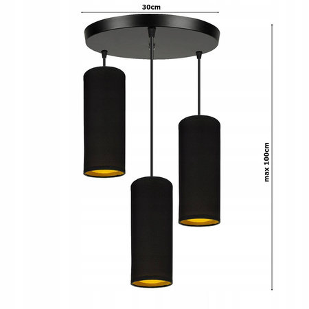 Lampa Wisząca LX- 1084 Czarna 3x E27 LEDLUX