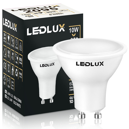 Żarówka LED GU10 10W = 90W 850lm 6000K LEDLUX